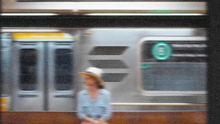 Still from the Solana appreciation film, a Brooklyn Bridge subway platform