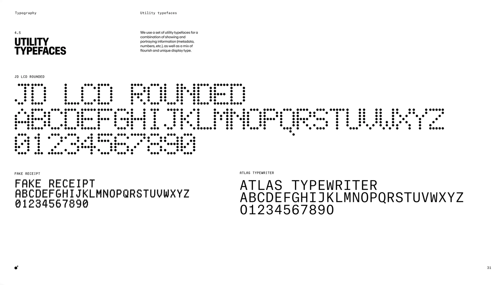 MoonPay brand guidelines, utility typefaces